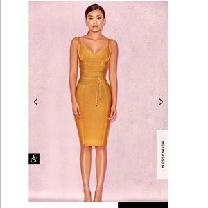 HOUSE OF CB Belice Ginger Bandage Dress - xsmall